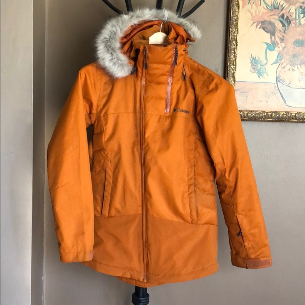 Columbia Omni-heat insulated parka coat faux fur